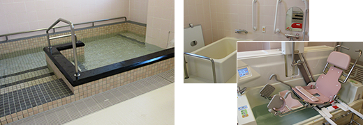 大浴場、機械浴、個浴を完備